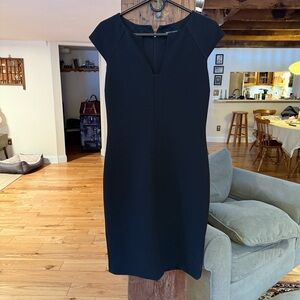 Karl Lagerfeld Black Midi Dress with Cap Sleeves